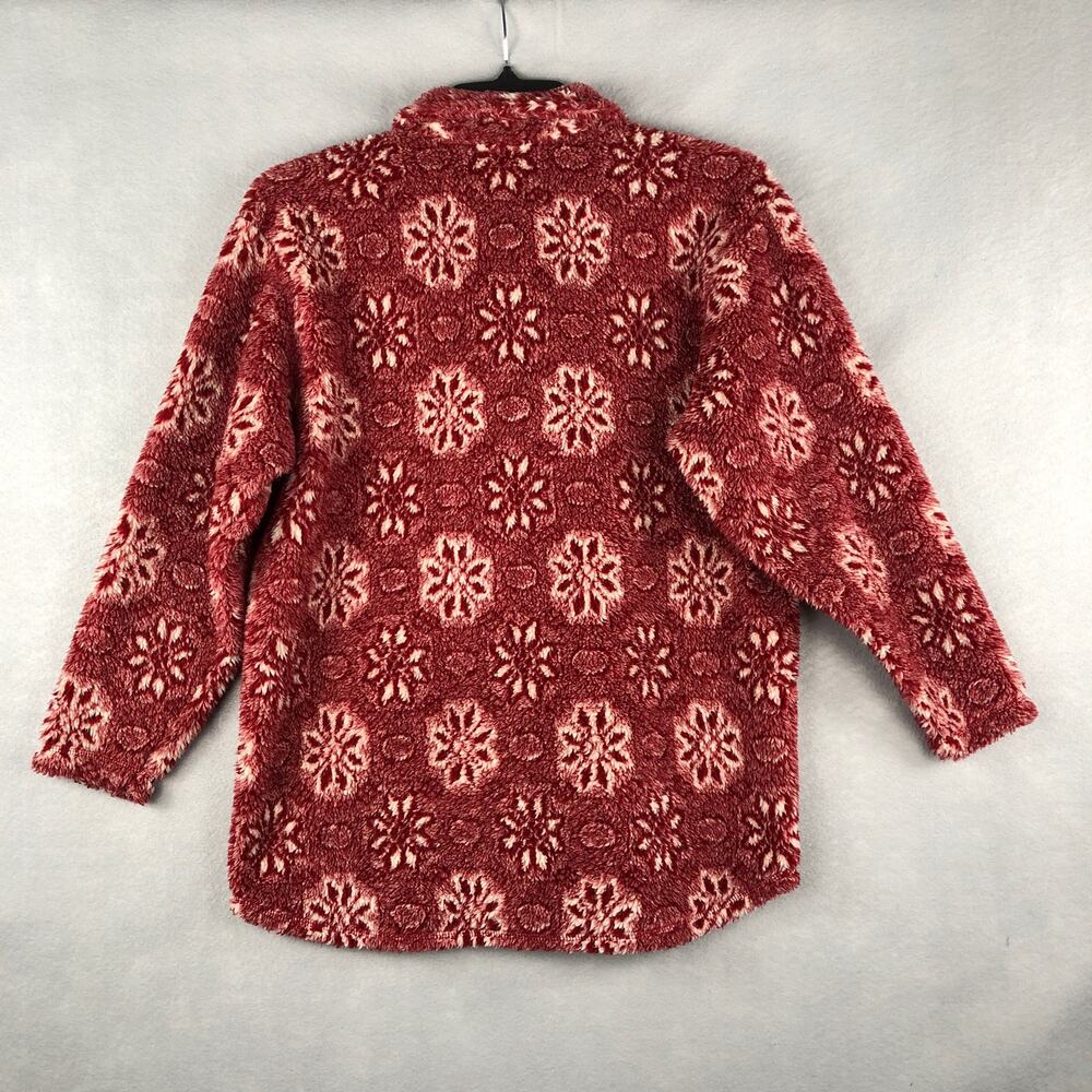 North West Blue Sherpa Jacket Women's Size Small Snowflake  Red - Picture 5 of 6